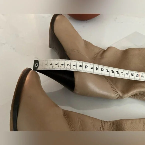 L’autre Chose Leather Knee High pull on boots, soft taupe leather,EU38/ US 7.5 - Picture 11 of 12